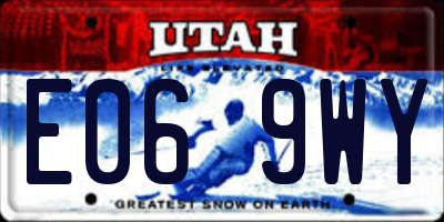 UT license plate E069WY