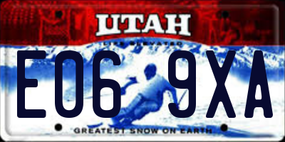 UT license plate E069XA