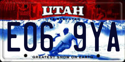UT license plate E069YA