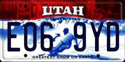 UT license plate E069YD
