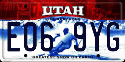 UT license plate E069YG