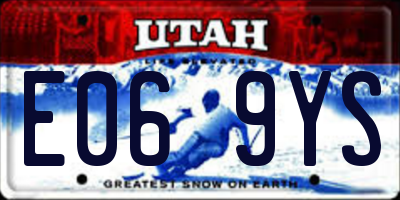 UT license plate E069YS