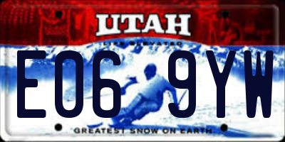 UT license plate E069YW