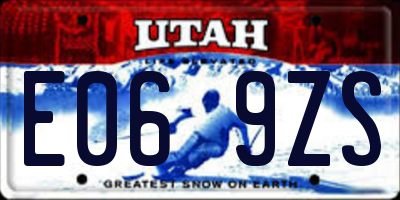 UT license plate E069ZS