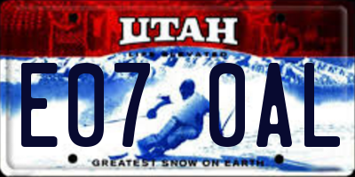 UT license plate E070AL