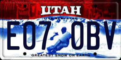 UT license plate E070BV