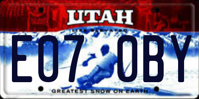 UT license plate E070BY