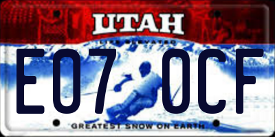 UT license plate E070CF