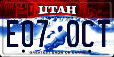 UT license plate E070CT