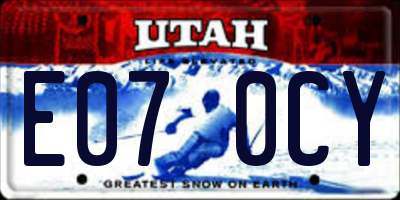 UT license plate E070CY