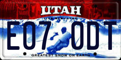 UT license plate E070DT