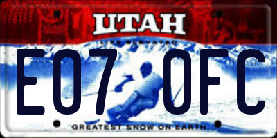 UT license plate E070FC