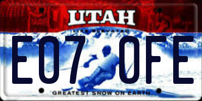 UT license plate E070FE