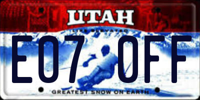 UT license plate E070FF