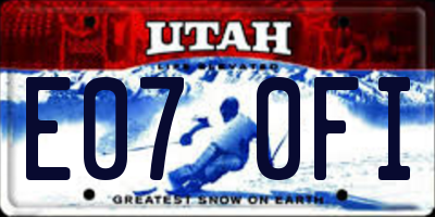 UT license plate E070FI