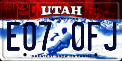 UT license plate E070FJ