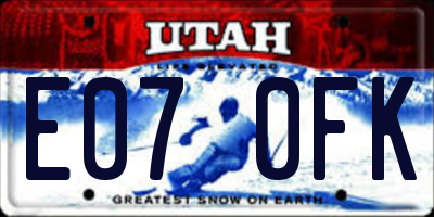 UT license plate E070FK