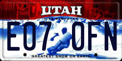 UT license plate E070FN