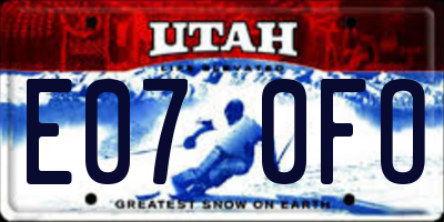 UT license plate E070FO