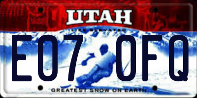 UT license plate E070FQ