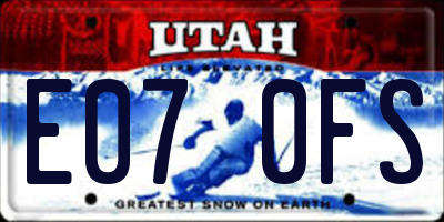 UT license plate E070FS