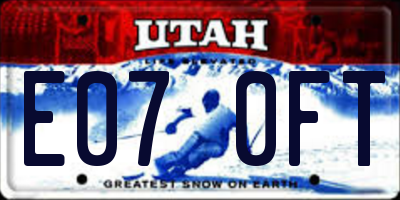 UT license plate E070FT