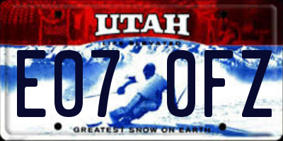UT license plate E070FZ