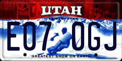 UT license plate E070GJ