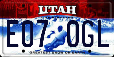 UT license plate E070GL