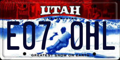 UT license plate E070HL