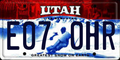 UT license plate E070HR