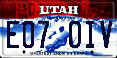 UT license plate E070IV