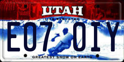 UT license plate E070IY