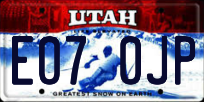 UT license plate E070JP