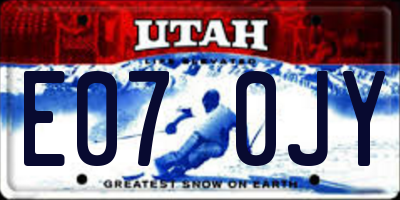 UT license plate E070JY