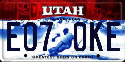 UT license plate E070KE