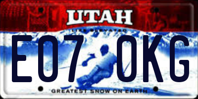 UT license plate E070KG