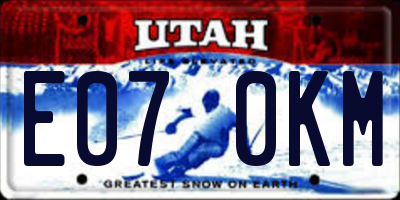 UT license plate E070KM