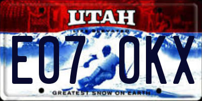 UT license plate E070KX