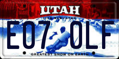UT license plate E070LF