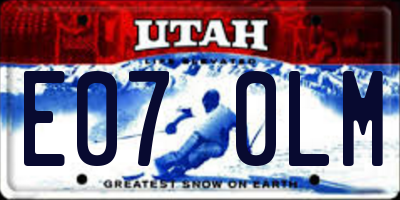 UT license plate E070LM