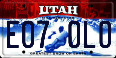 UT license plate E070LO