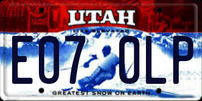 UT license plate E070LP