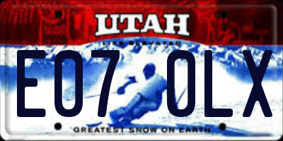 UT license plate E070LX