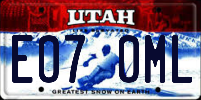 UT license plate E070ML