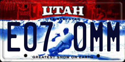 UT license plate E070MM