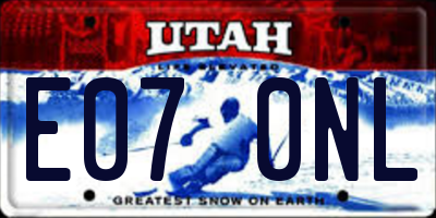 UT license plate E070NL