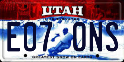 UT license plate E070NS