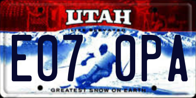 UT license plate E070PA