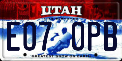 UT license plate E070PB
